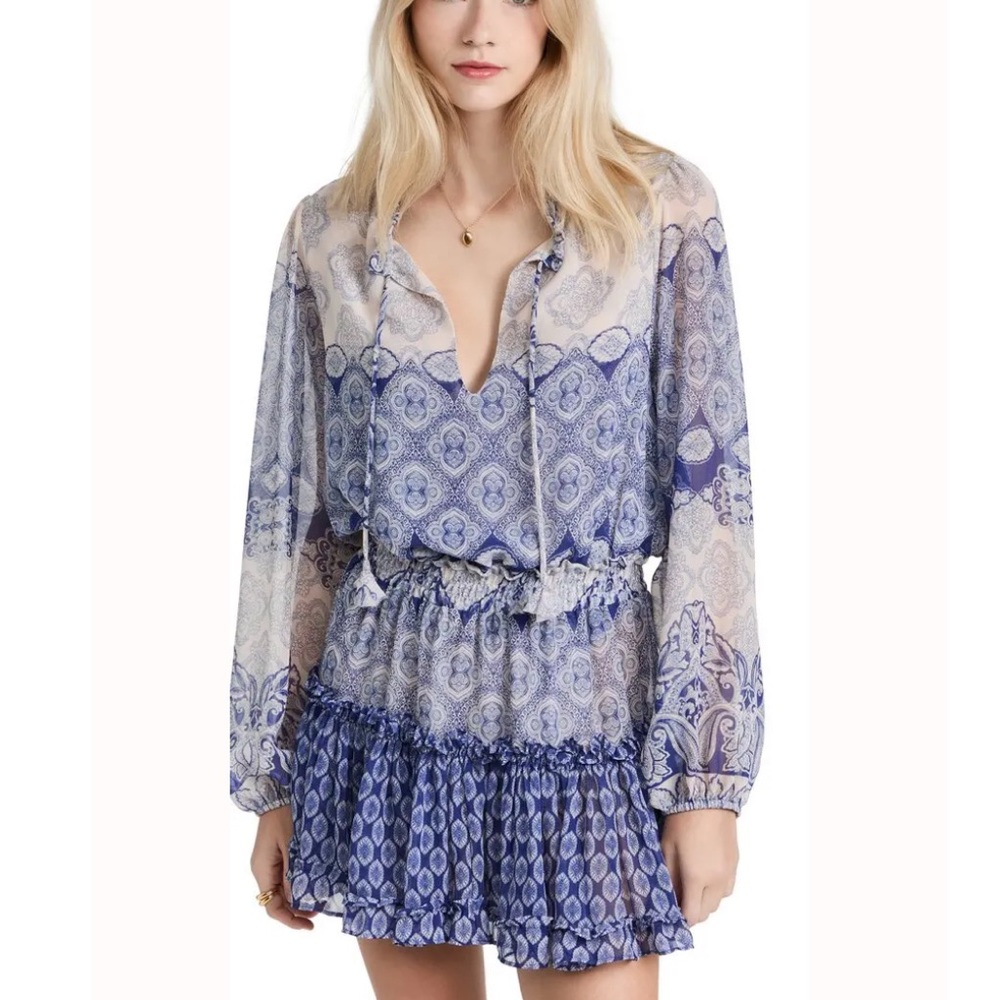 NWT MISA Lorena Dress Majorelle Mixed Tile Size M
